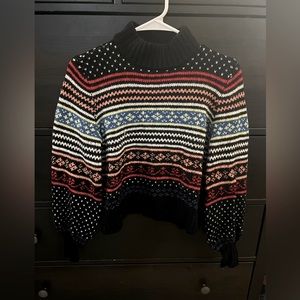 American Eagle Fair Isle Mock Turtleneck Sweater S
